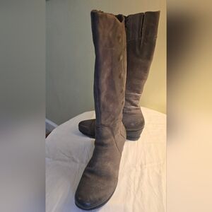 Miz Mooz Gray Leather Wedge boots